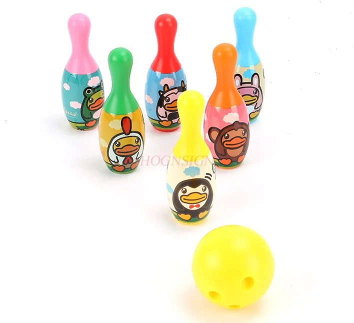 ชุดโบว์ลิ่งสําหรับเด็กในร่มปริศนาพลังเด็กอายุ 1-5 ปีของเล่นกีฬา