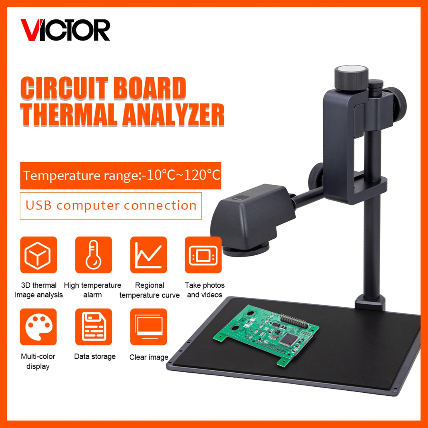 

VICTOR 380J 25Hz Circuit Board Thermal Analyzer 3D Thermal Image pcb USB connection DC 5V Test Electric Leakage VC380J,New.