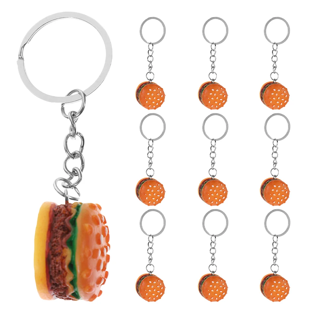 Chain Hamburger Keychain Keyring Hanging Charms Backpack Ornament Lovers Hamburgers