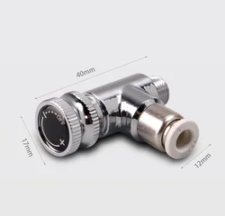 Aquarium Tank CO2 Valve Splitter Regulator Distributor Needle Fine Adjustment Valve for CO2 Regulator with 2 Way Outlets