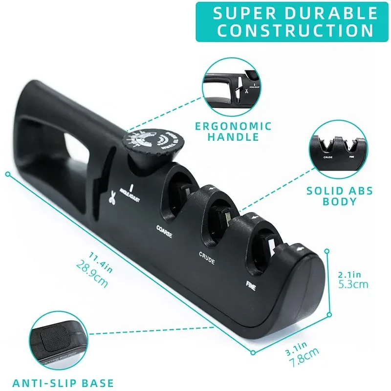 1pcs Multi functional professional knife sharpener with anti slip handle and four in one adjustable angle precision