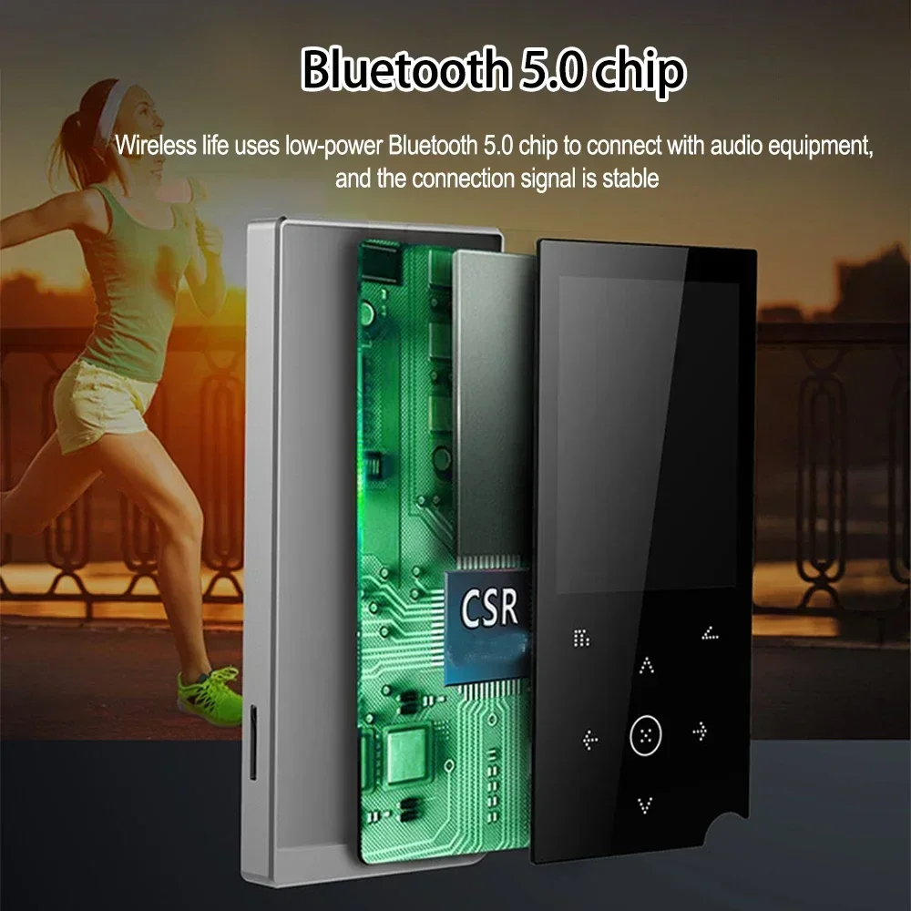 New Bluetooth 5.0 Lossless MP3 Music Player 2.4 inch Screen HiFi Portable Audio Walkman with FM/eBook/Recorder/MP4 Video Player