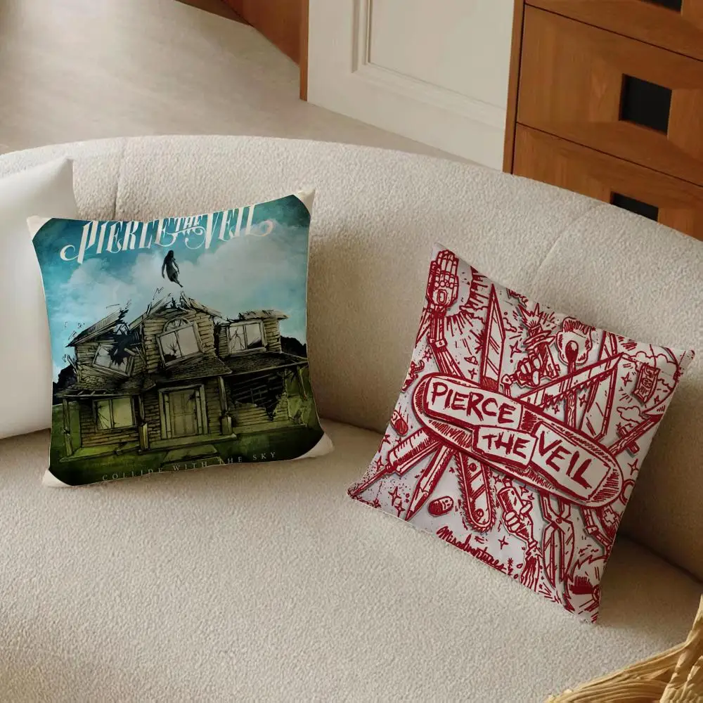 Pierce The Veil Cushion Cover Daily Washable Linen Pillowcase Soft  for Sofa Bed Home Room Decor