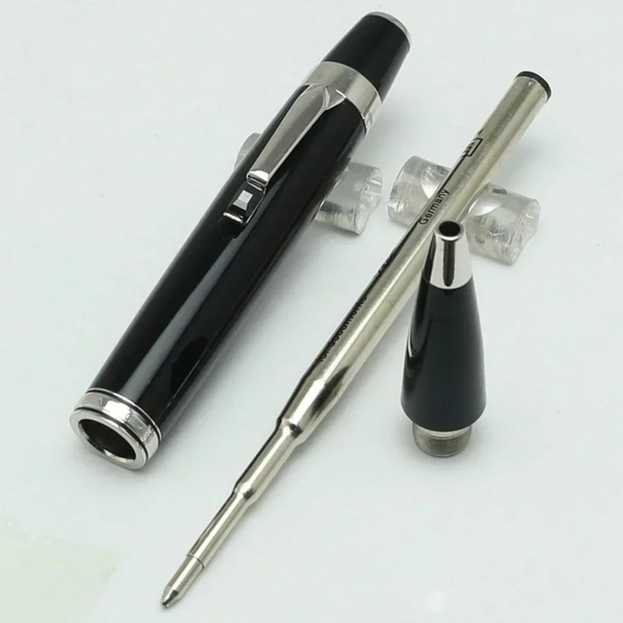 إصدار محدود من قلم حبر جاف كلاسيكي MB Bohemis باللون الأسود من الراتنج، قلم صغير قصير محمول للسفر والمكتب والمدرسة والكتابة للهدايا