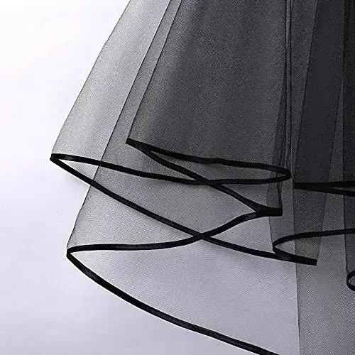 

Bridal Wedding Vails Women's Simple Black Short Veils Ribbon Edge Comb for Brides Shower Bachelorette Hen Party Chuck