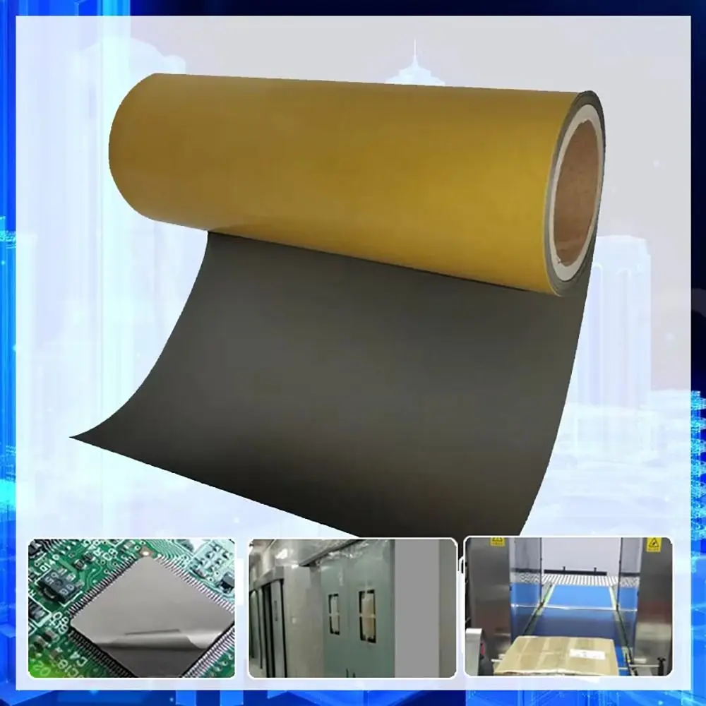 1Roll RFID NFC Microwave Shielding Absorbing Material Low High Frequency Single-sided Adhesive Anti-Met Ferrite Sheet 3 Sizes