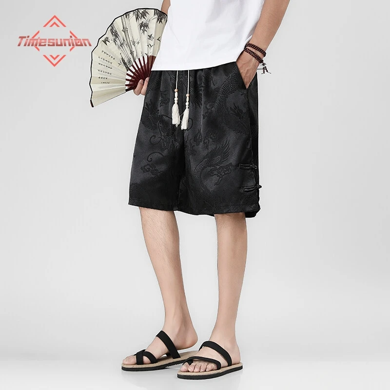 

трусы мужские шорты женские шорты мужские спортивные Летние шорты с рисунком дракона, мужские прямые брюки из ледяного шелка для работы, уличные шорты, одежда китайского типа