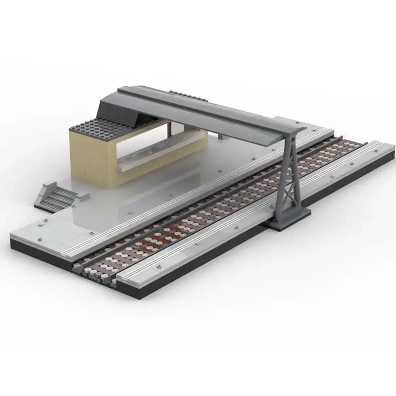 

MOC Building Blocks Trainstation Architecture Model Assemble Bricks Display City Transportation View Educational Toys 791PCS