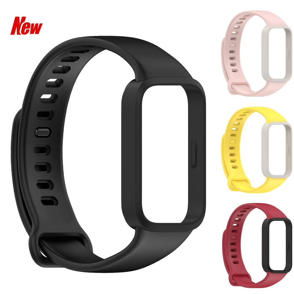 Silicone Strap+Case for Xiaomi Smart Band 9 Active Strap Smart Watches Accessories Bracelet for Redmi Band 3 Strap Watch Cover