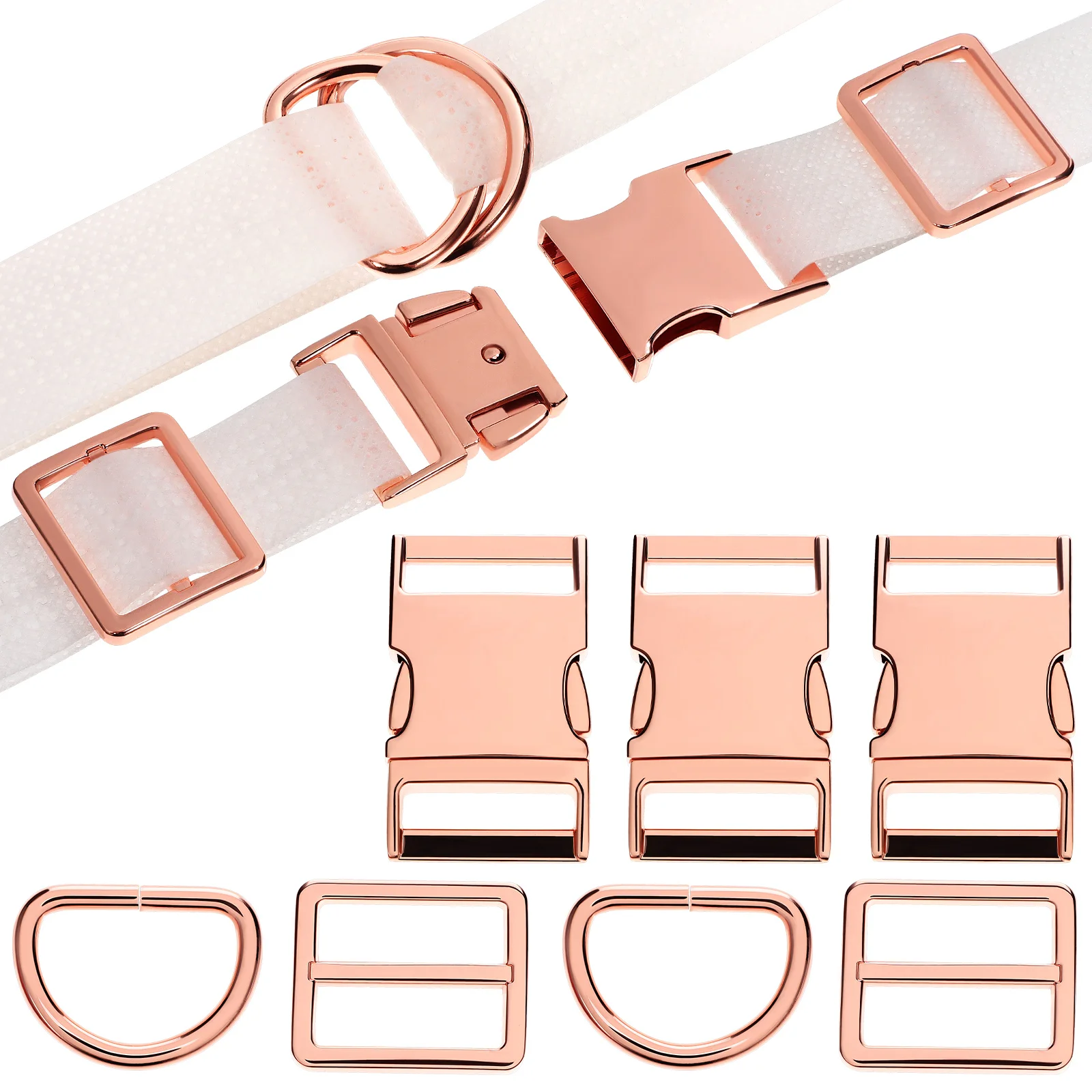 

4 Sets Zinc Alloy Buckle Golden Metal for Straps Dog Collar Hardware Strap Adjuster Purse Cam Buckle Men Backpack Replacement