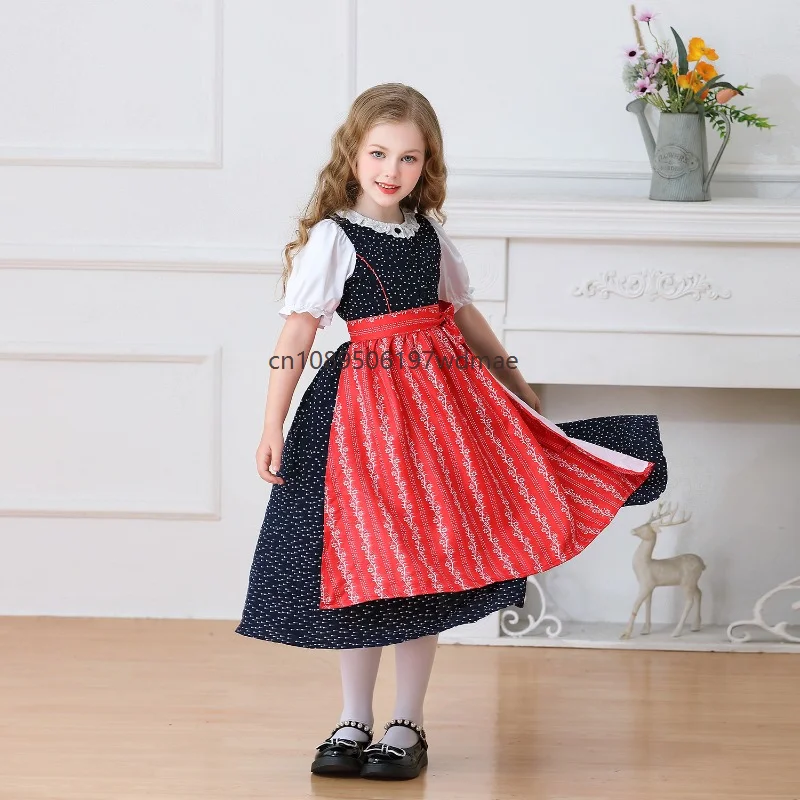 

Mädchen German Oktoberfest Cosplay Costume Floral Apron World Book Day Dress Theme Party Stage Role Play Performance Outfits