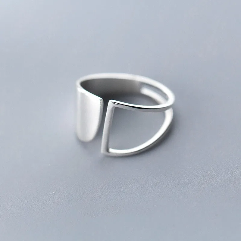 925 Sterling Silver Geometry Open Rings For Women Vintage Luxury Quality Jewelry Wholesale Accessories Jewellery Argent 925