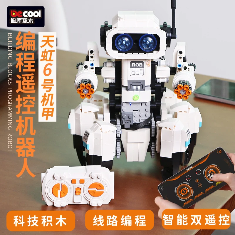 

DECOOL 816pcs High-Tech RC Robot Building Blocks Electric Programming Remote Control Intelligent Robot Bricks Toys For Boy Gifts