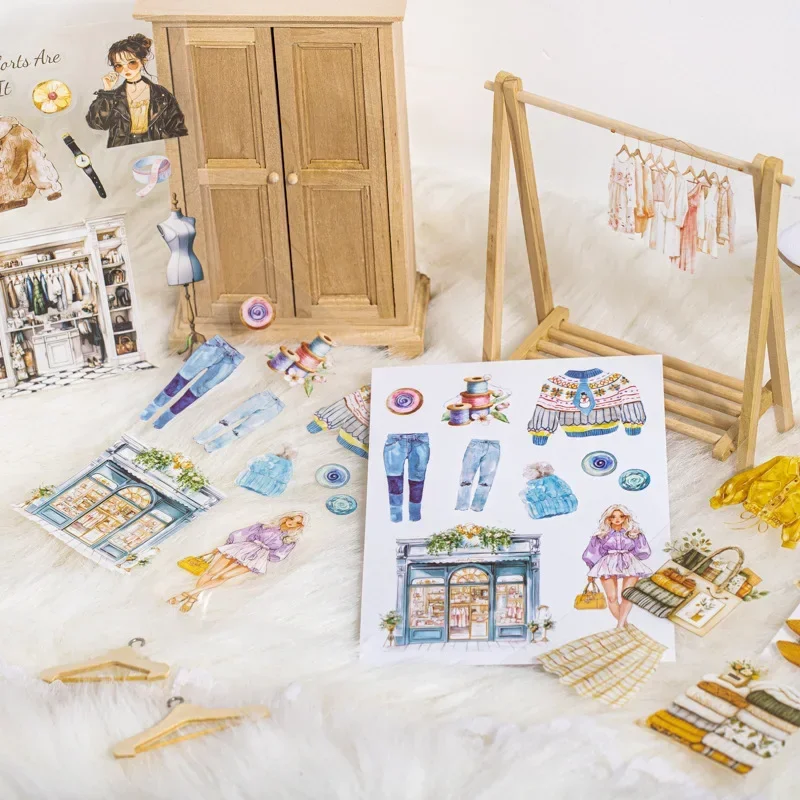 20 ورقة مادة مزدوجة للفتيات خزانة ملونة ملصقات مختلفة كتاب المراهقين حقيبة خزانة موضوع خزانة لوازم 178*114 مللي متر