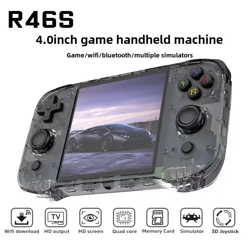 Original R46S Retro Handheld Game Console Linux System 4.0inch IPS Screen RK3566 Portable Handheld Video Player Children‘s’ Gift