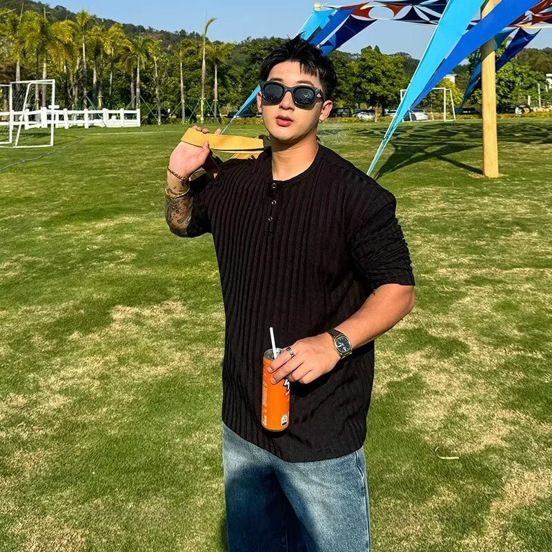 

Мужской вязаный шерстяной топ на пуговицах, повседневная одежда, внутренняя часть, приталенная веревка, толстовка, рабочая одежда, полиэстер, зимняя длинная све