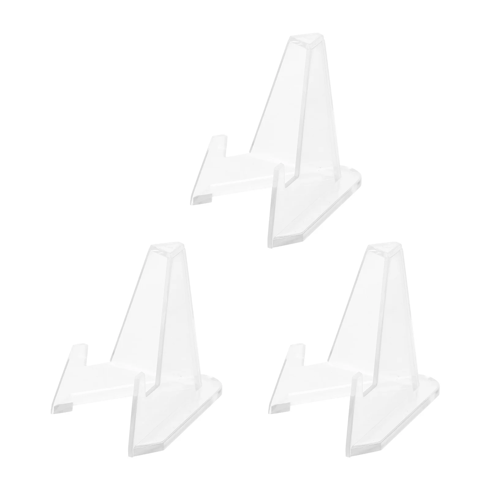 

3Pcs Desktop Massage Board Holder Transparent Plastic Sturdy Scratch Resistant Nonslip Base Convenient Storage Display