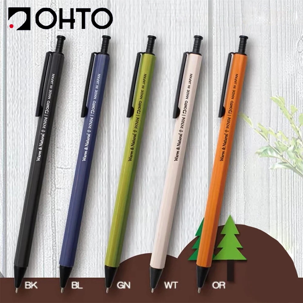 1 Stück Japan OHTO Holz-Gelstifte, sechseckiger Holzschaft, 0,4 mm, Drucktyp, für den Schulanfang, Kawaii, Schreibwaren, Bürozubehör