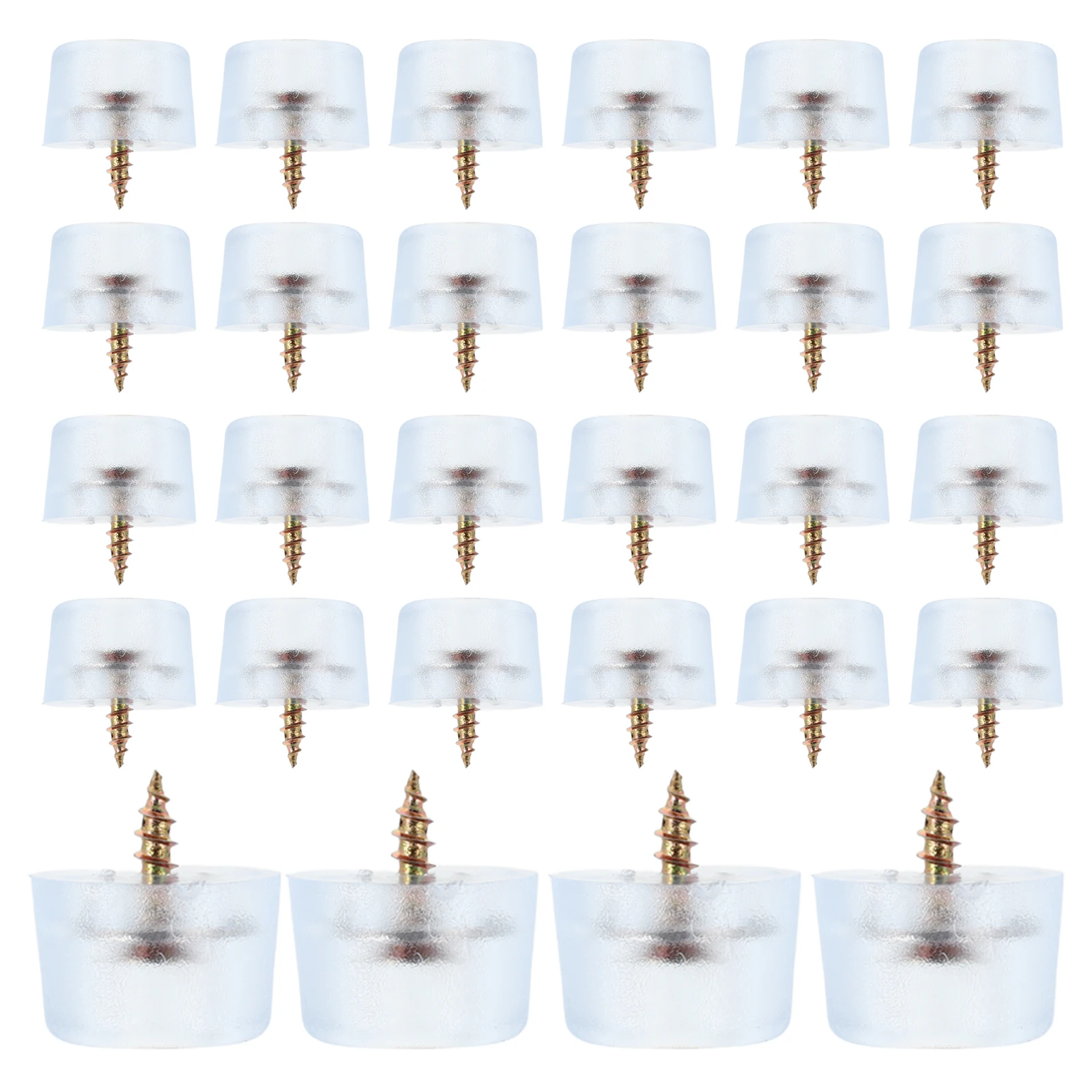 100 pezzi di cuscinetti per mobili a vite protezioni per pavimenti rotonde per sedia tavolo scrivania comò armadio divano antiscivolo cuscinetti per gambe in PVC altezza