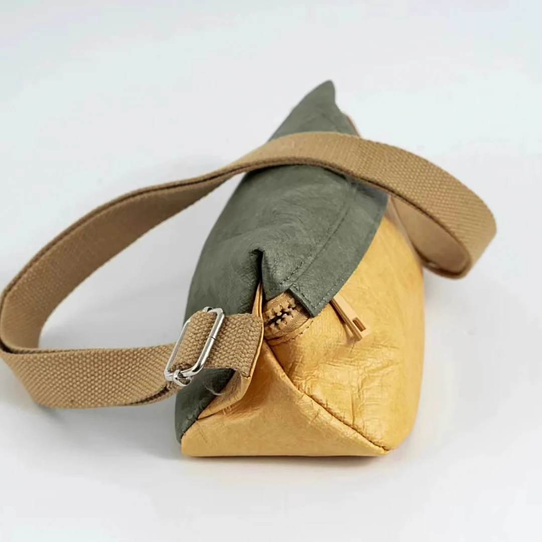 Bolsa tipo estilingue masculina, mini bolsa crossbody à prova d'água de papel dupont, bolsa triangular de cintura cruzada para passeios, uso diário tyvek