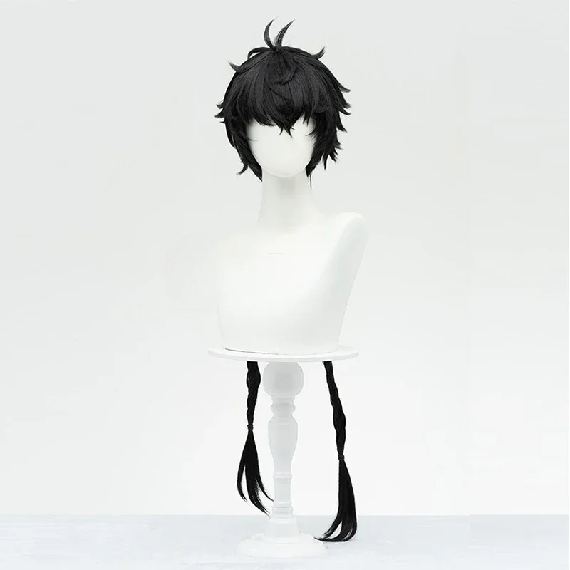 Anime Wuthering Waves Rover Cosplay Wig Male Black Short Hair 90CM Long Braid Main Character Resonator Halloween Party