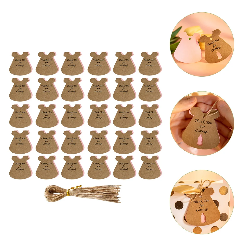 

50 Sets Skirt Tag Kraft Paper Tags Labels for Presents Baby Shower Birthday Gift