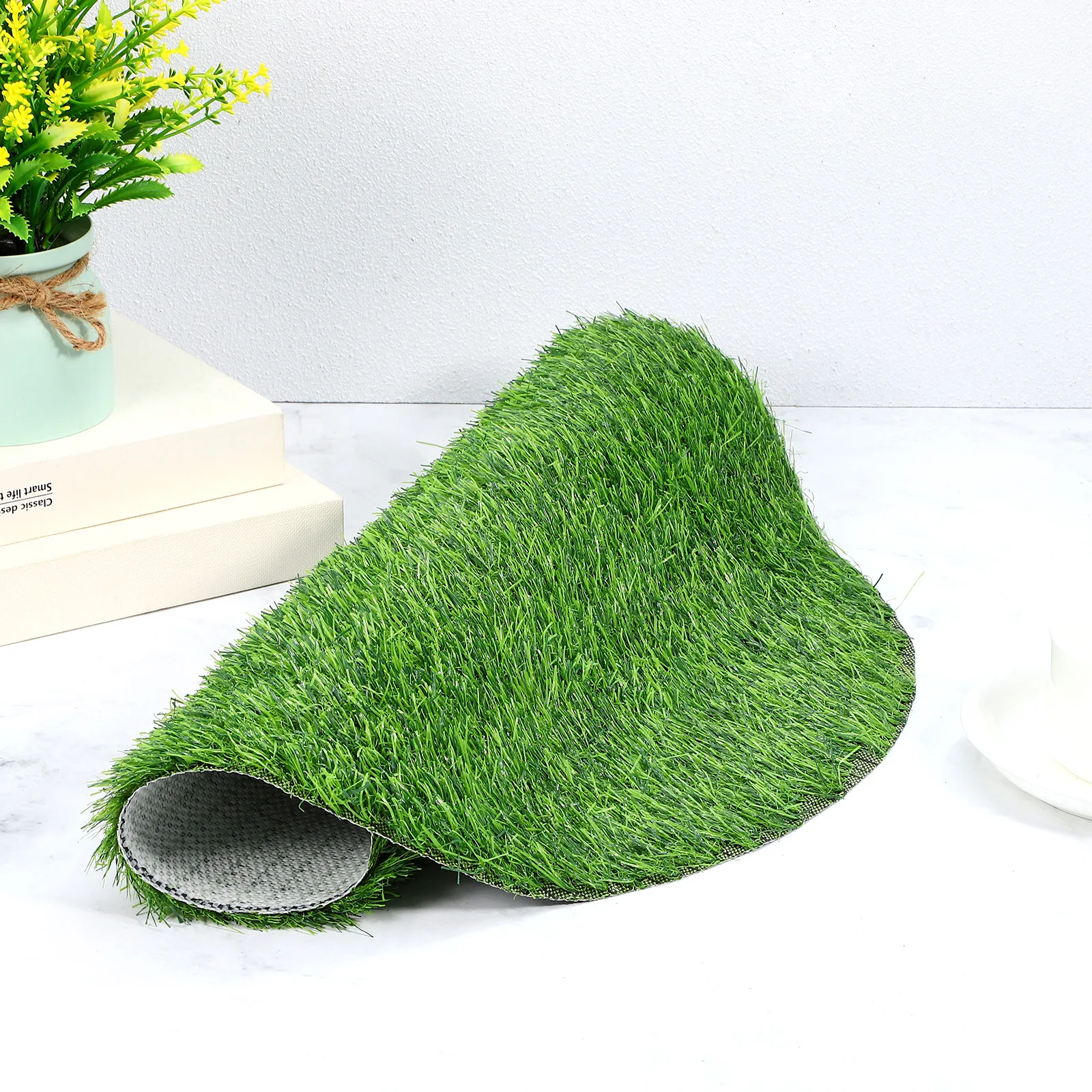 

Simulated Grass Table Mat Round Decorative PVC Mats for Dining 50CM Wedding Party Banquet Outdoor Grass Table Runner