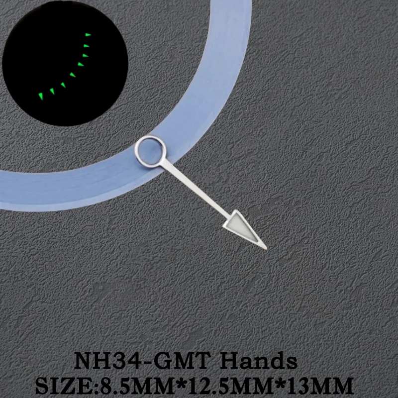 الأخضر مضيئة 13 مللي متر GMT الوقت الأيدي ل Seko Rolxes Pepsi الطيار NH34 التلقائي ساعة يد تعمل بالحركة الأيدي استبدال ساعة اكسسوارات #5