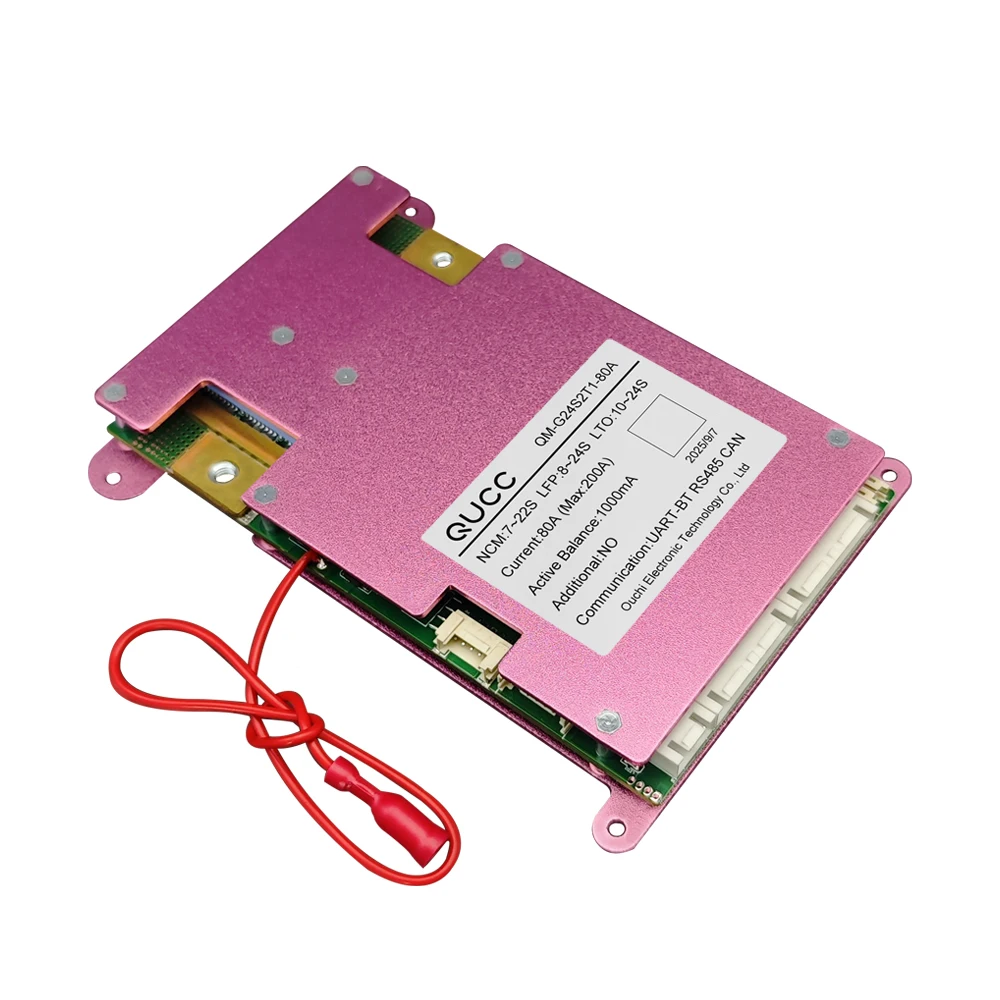 QUCC 8S 10S 12S 15S 16S 20S 24S الذكية BMS RS485 يمكن نشط متوازن BMS بطارية LiFePo4 ليثيوم أيون 80A 100A 150A 24V 51.2V 64V