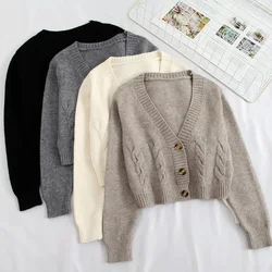 Women Cardigan Sweaters Button Knitwear Fall Winter Fashion Long Sleeve V-neck Knitted Jackets Tops Casual Female Sweater Coats