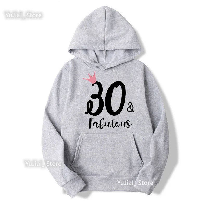 

Golden 30th/40th/50th/60th Fabulous Print Cap Hoodie Women Clothes 2022 Winter/Spring/Autumn Sweatshirt Femme Birthday Gift Coat