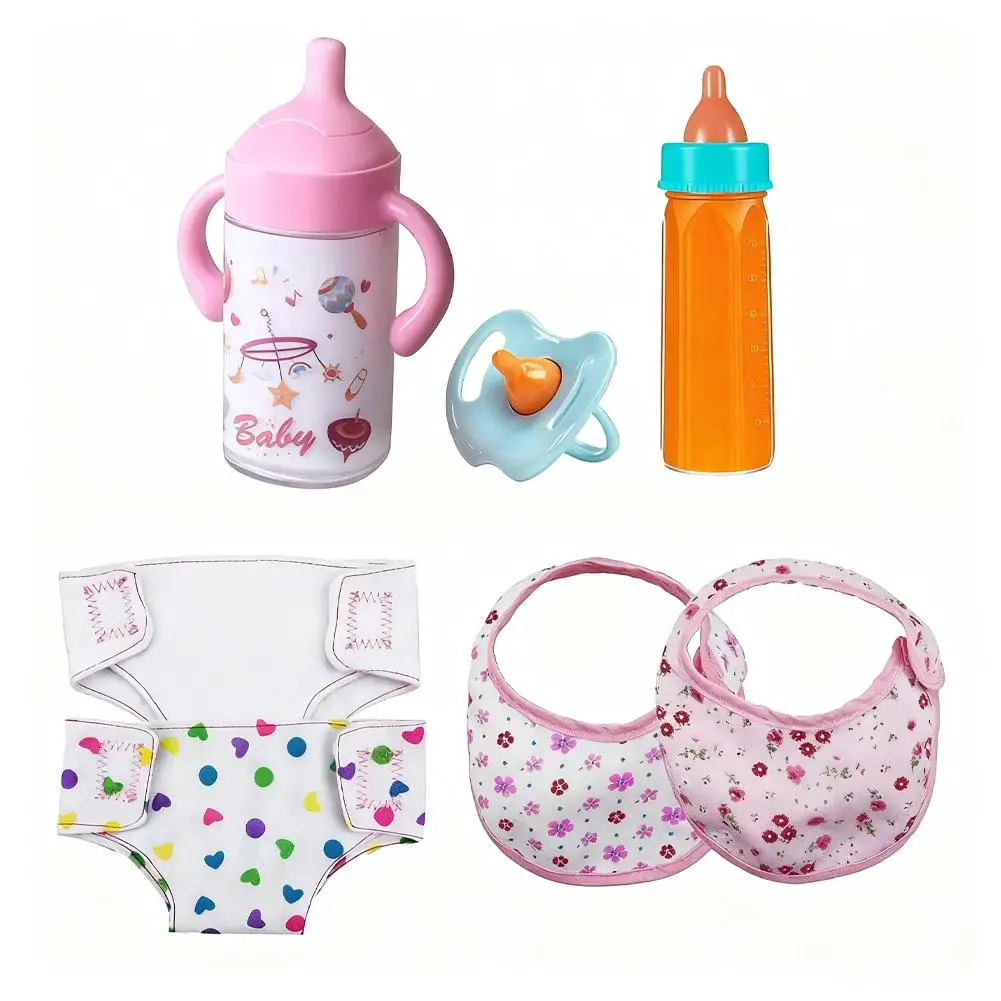 Magisches Verschwindendes Puppen-Fütterungsset mit Verschwindender Milchflasche, Schnuller und Utensilien für Kinder, Simulations-Spielzeug für Haushaltsarbeiten – Detail 9