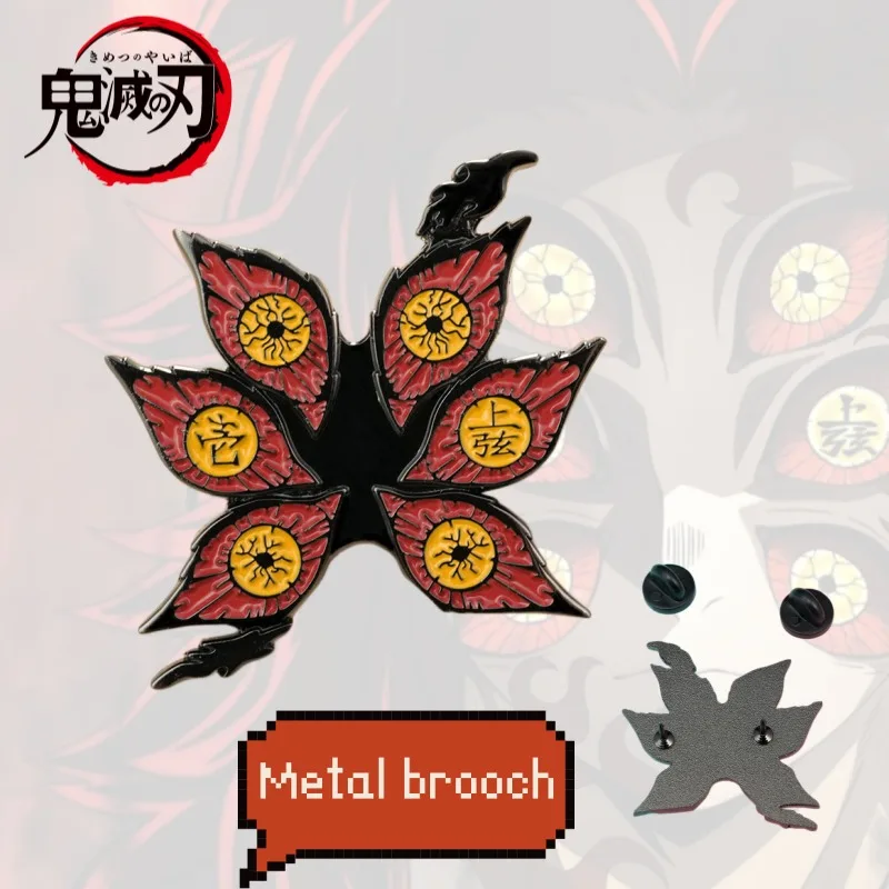 

Demon Slayer Kokushibo Anime Merchandise Cartoon Personality Metal Badge Brooch Creative Clothing Bag Decoration Festival Gift