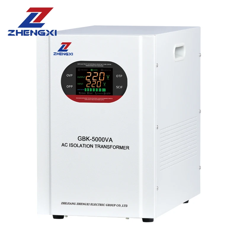 

GBK-5000VA Single Phase 5000kw 220V/220VAC LCD Intelligent Isolation Transformer 50Hz/60Hz 5000kw Step Coil Power Current