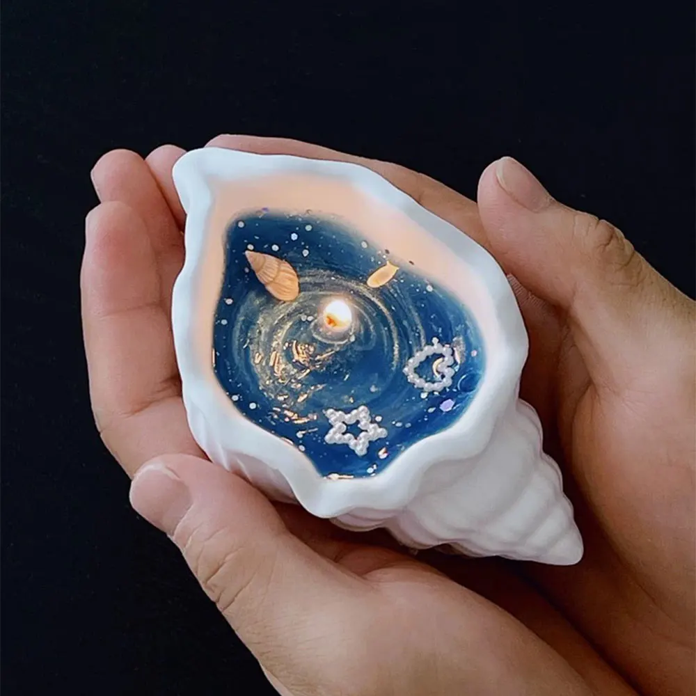 Scallop Conch Container Silicone Mold Candle Cup Concrete Mold DIY Gypsum Crafts Succulent Planters Cement Casting Mold