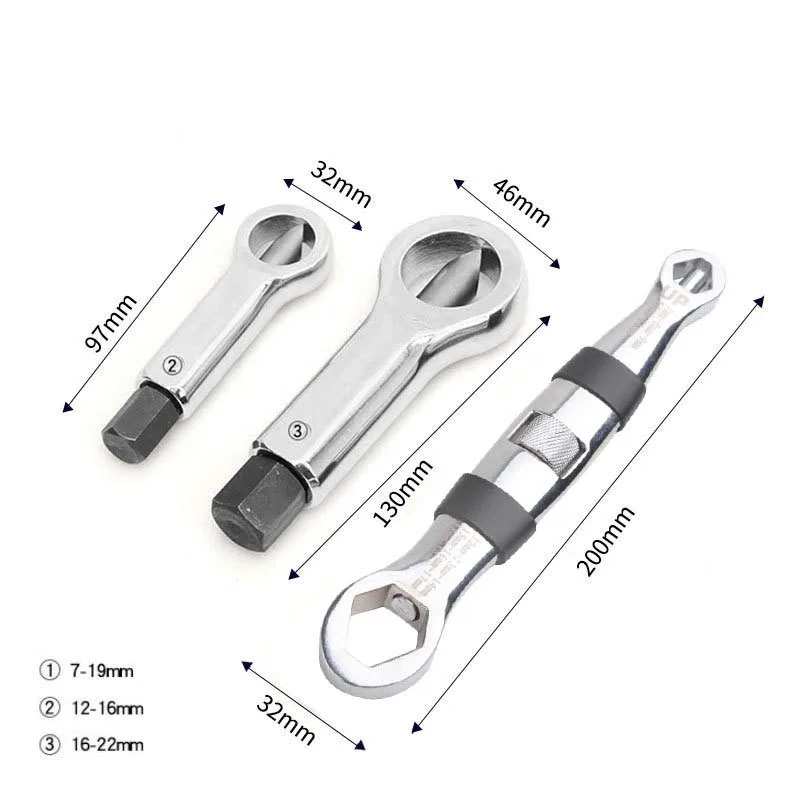 23 In 1 Universal Wrench Dual Head Metric Imperial Adjustable Wrench Set Ratchet Wrench 7-19MM Spanner for Car Repair