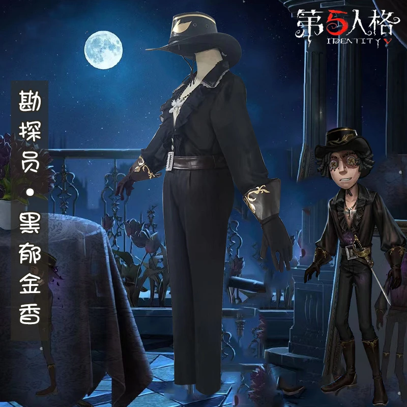 Anime Game Identity V Prospector Norton Campbell Cosplay Costume Black Tulip Suit With Hat Hallween Adults Carnival Uniforms Set