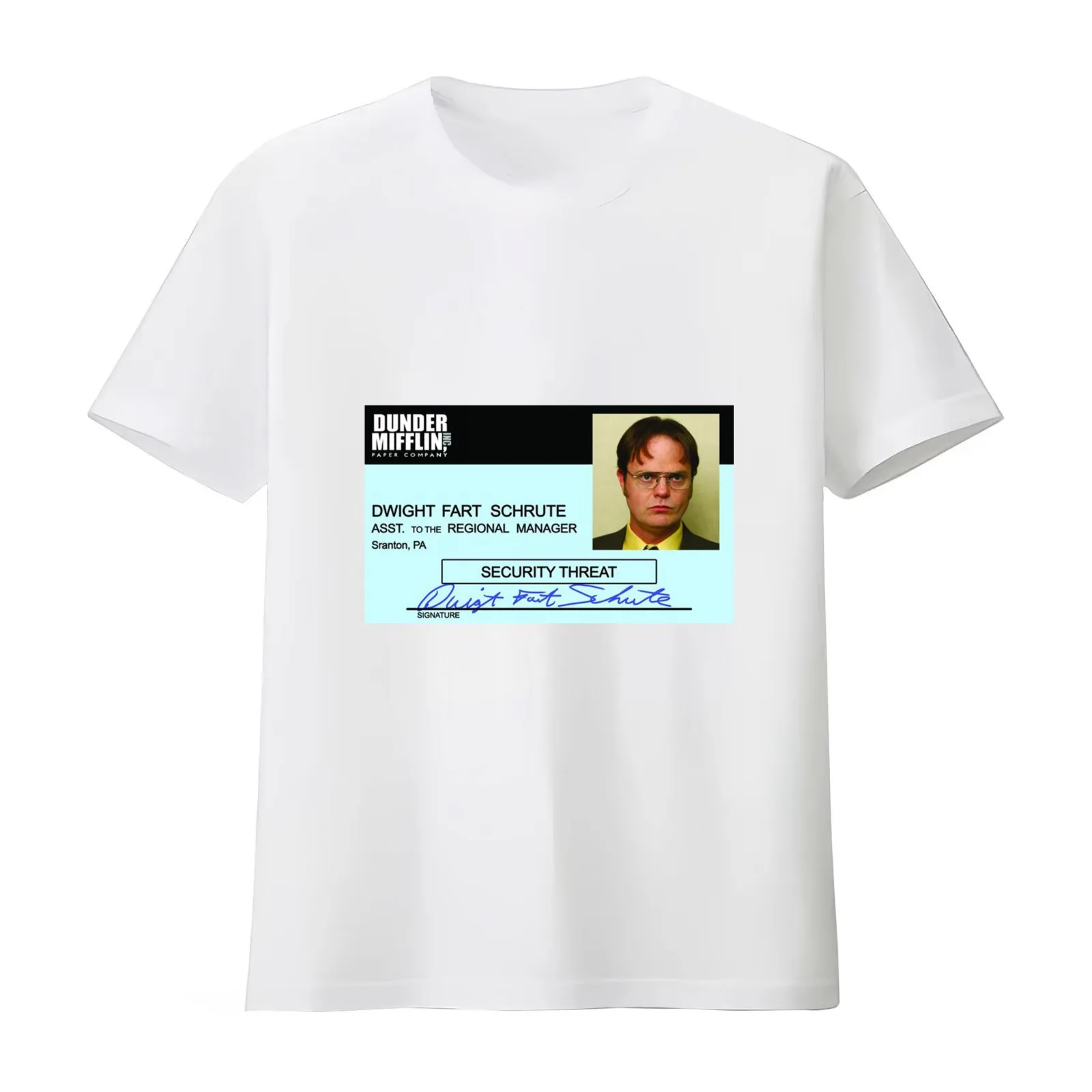 dwight fart schrute T-Shirt Summer Casual Cotton Tee Oversized Streetwear Tops Vintage Graphic Print Loose Fit Short Sleeve