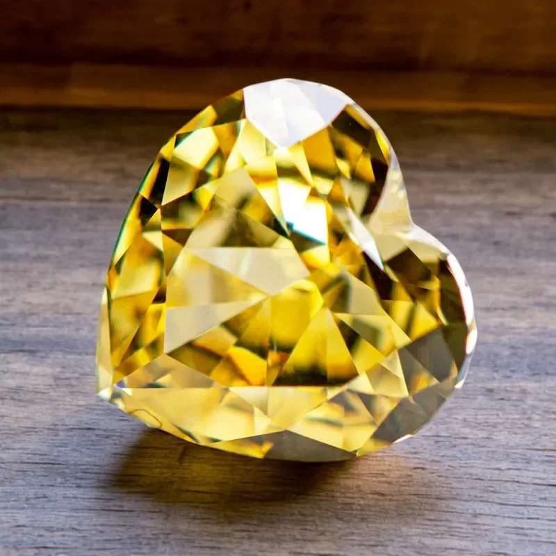 

Hot Sell TOP Wholesale Cubic Zirconia Crushed Ice Cut No Certificate Heart Shape Dark Yellow Color Charms Beads for Jewelry Maki