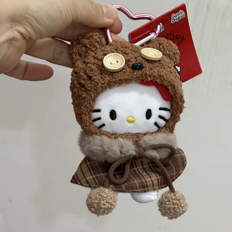 

Hello Kitty Plush Pendant Bear Skirt Hood Cute Doll Bag Charm Decoration Keychain Girl Toy Holiday Surprise Gift
