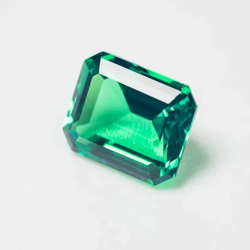 Lab Grown Emerald Rectangle Shape Hydrothermal Colombia Size 9x11mm For Diy Jewelry Making Materials Selectable  Certificat