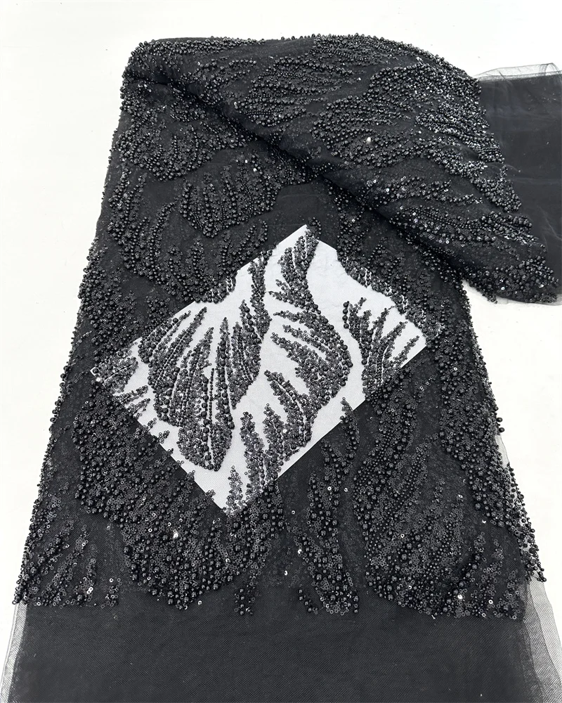 アフリカンチュールレース生地,ナイジェリアスパンコール生地,真珠で作られた刺embroideryドレス,高品質,豪華,5メートル,2022