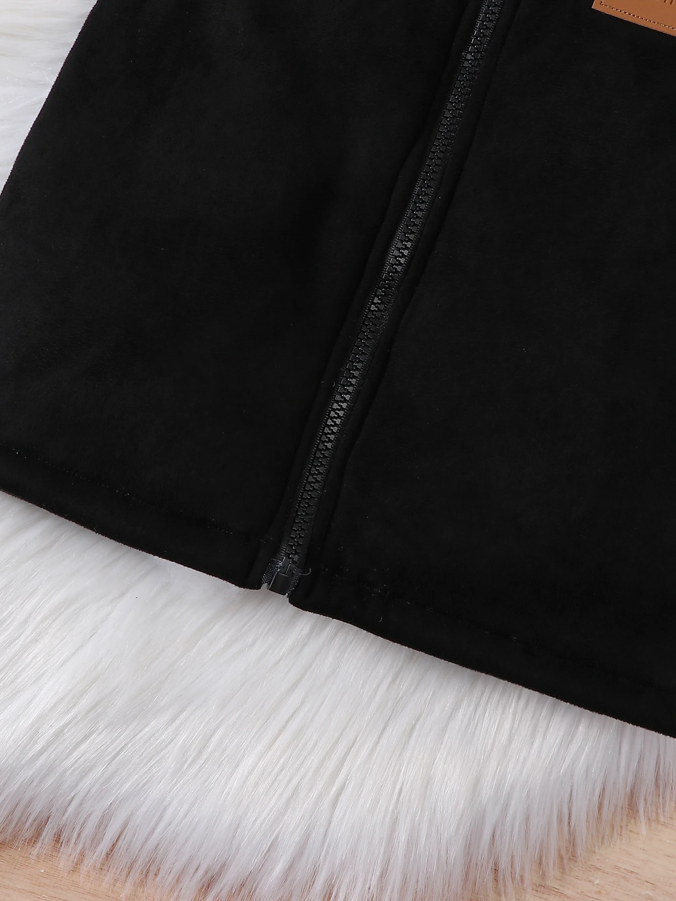 Jungen Winter Fleece-Weste Dicker Leder-Stehkragen Lässiger Reißverschluss Modische Kleidung für Kinder – Detail 12