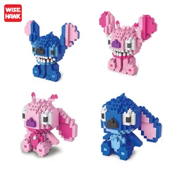 Disney Stitch Building Blocks Anime Kawaii Cartoon mini Action Children's Figures Blocks Bricks Assemble DIY Toys Gift for Kids