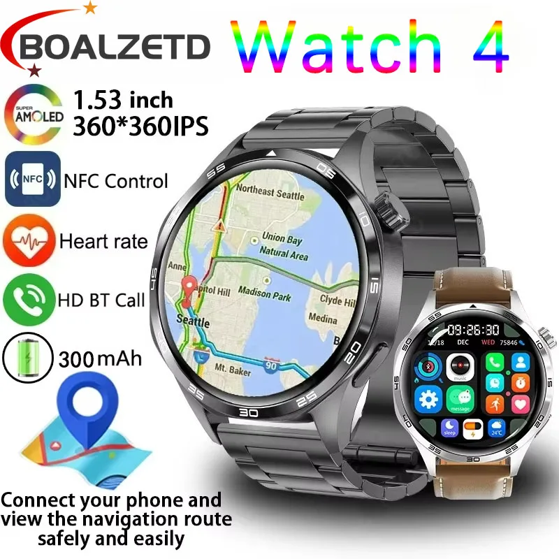 لنظام أندرويد IOS نظام تحديد المواقع NFC ساعة ذكية الرجال 360*360 شاشة AMOLED معدل ضربات القلب بلوتوث دعوة IP67 مقاوم للماء رجل Smartwatch 2025 جديد #1