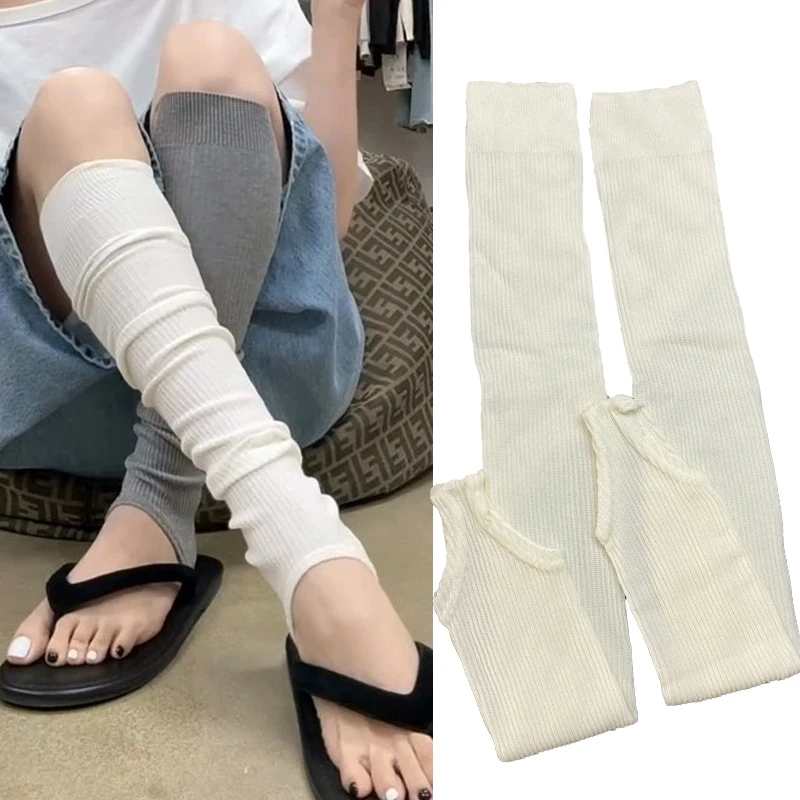 3pairs Spring Autumn Simple Ballet Style Sock 2026 Solid Color Mid-calf Calf Socks Sun Protection Stepping on Feet JK Stockings