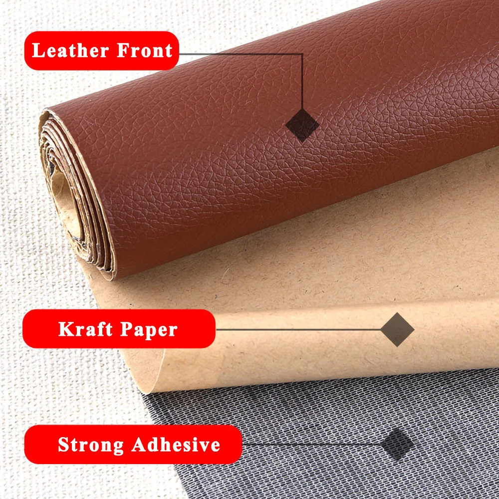 

Self Adhesive PU Leather For Fabric Sofa Repair Patch Seat Leather Bed Refurbishment Soft Bag Car Interior Seat Leather Sticker