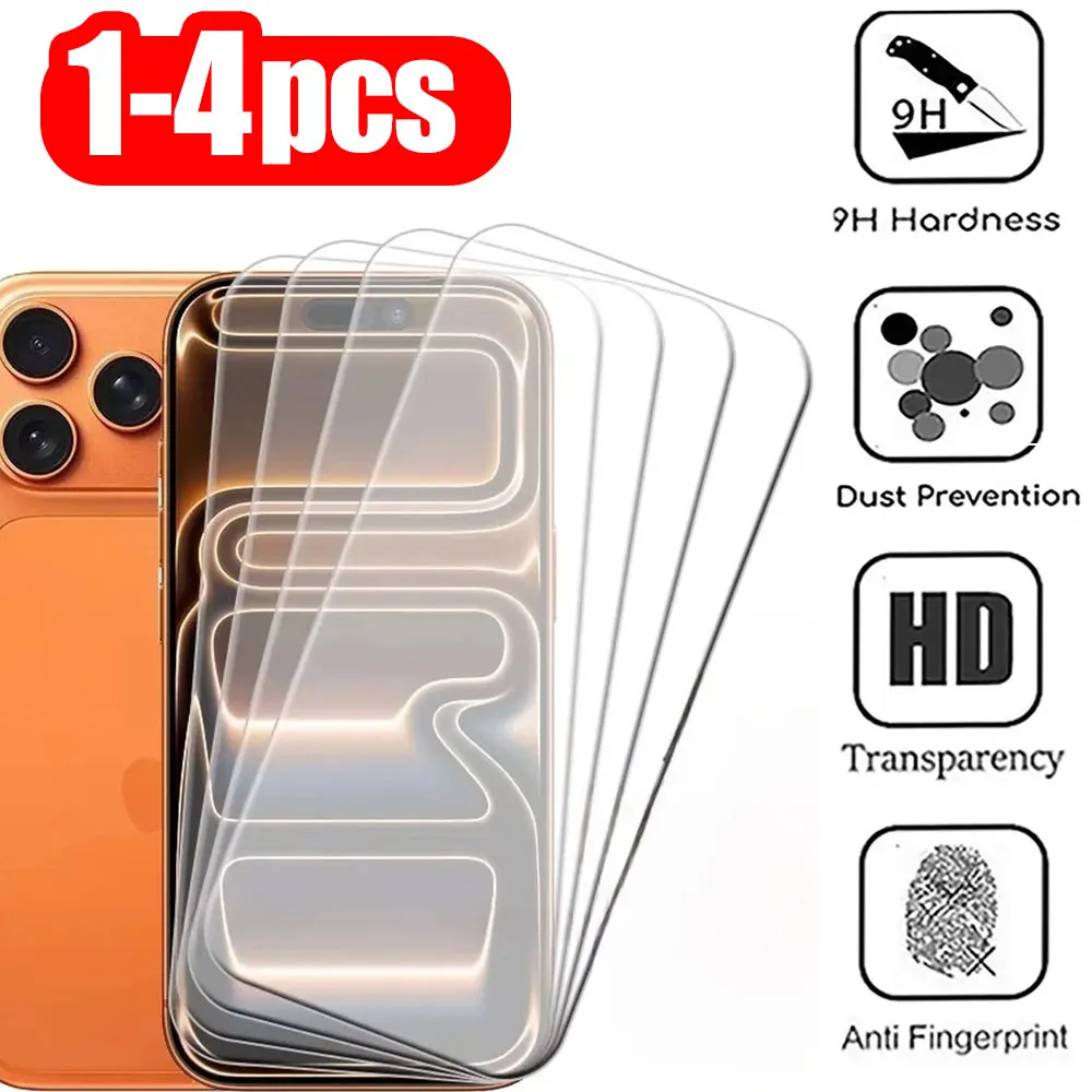 1-4PCS Screen Protector For iPhone 18 Pro Max 17 16 13 15 14 12 11 7 8 Plus XR Xs 16e Air Mini 18promax 17promax Tempered Glass
