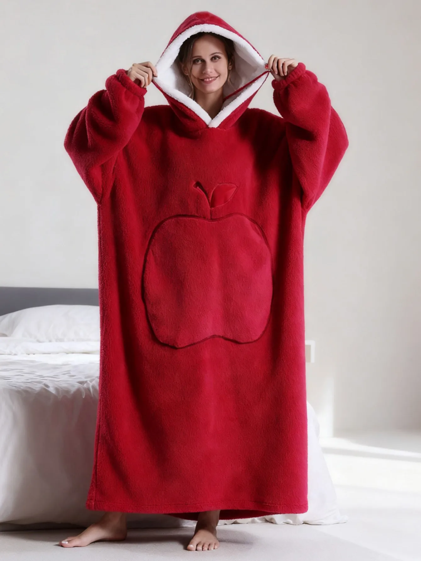 Wearable Women men Blankets Oversized Hooded Sweatshirts Hooded Blanket with Sleeves Extra Long Capes Hoodie TV Blankets Pajamas