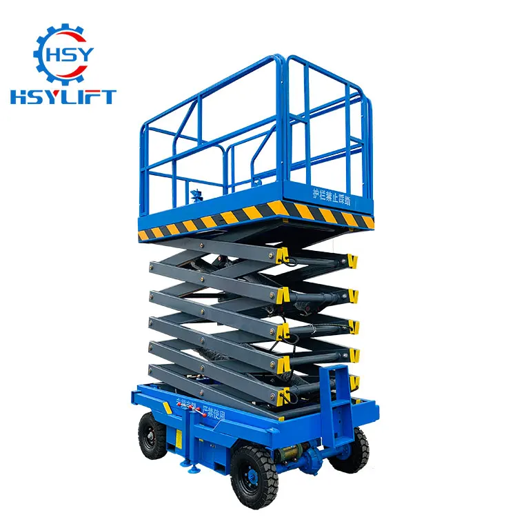 

4m 500kg Cheaper Price Mobile Hydraulic Manual Towable Scissor Lift with Support Outriggers